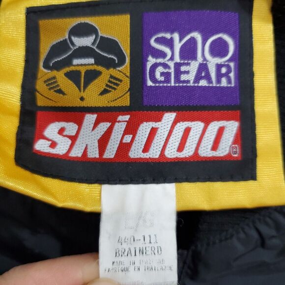 Ski Doo Bombardier Snowmobile Jacket Men L Checkered Flag Racing 3 in 1 Vintage - Picture 11 of 16